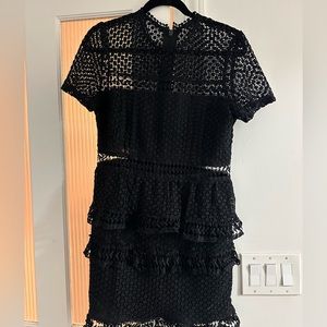 Aqua black lace dress size large